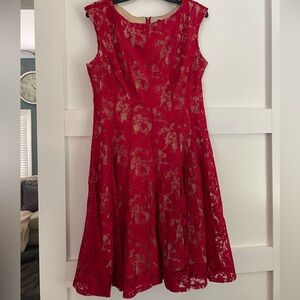 Elegant Red Lace Dress